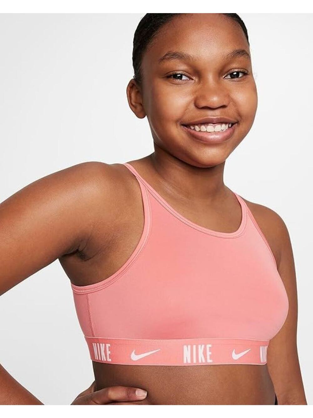 Nike Trophy Big Girls Sports Bra Dri-Fit Training Light Support Pink Size XL(+)